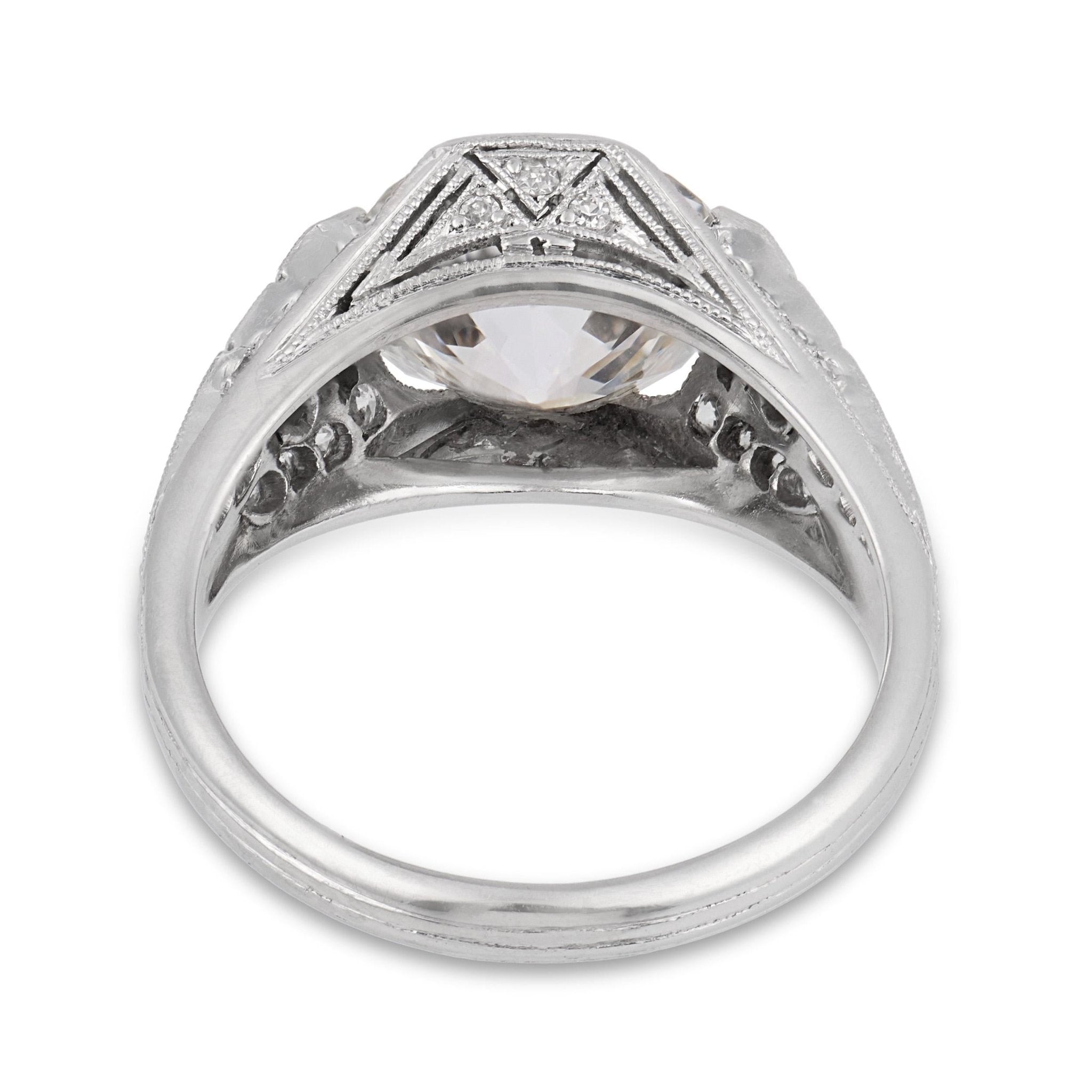 J.E. Caldwell GIA 4.02 carat old European cut diamond platinum engagement ring