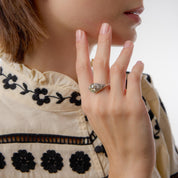 Art Deco GIA 3.09 carat old European cut diamond platinum engagement ring