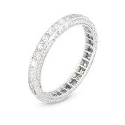Art Deco French cut diamond platinum eternity band
