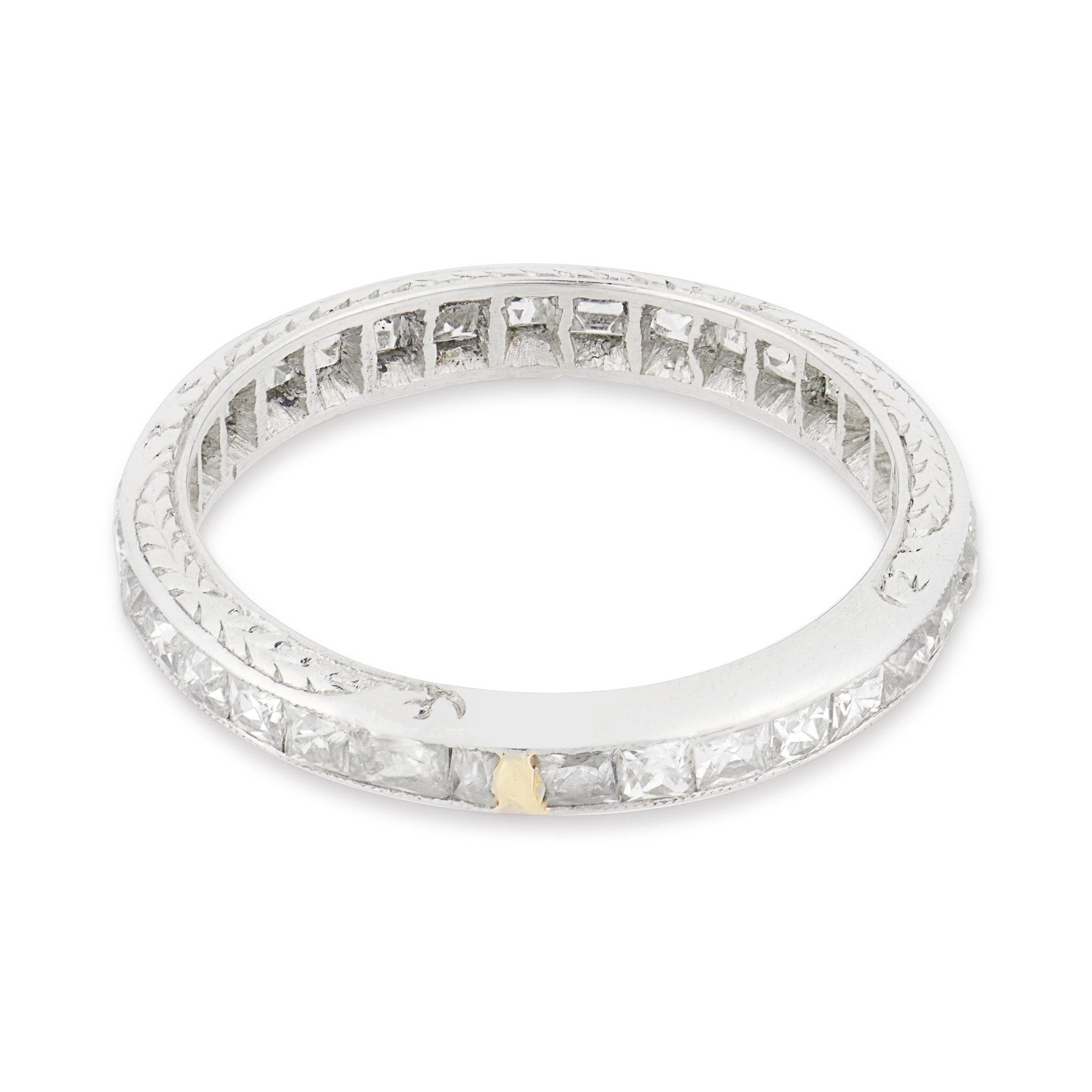 Art Deco French cut diamond platinum eternity band