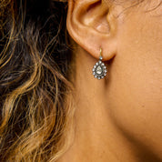 Edwardian inspired rose cut diamond 18k yellow gold earrings