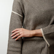 Vintage emerald diamond bezel set 18k yellow gold ring