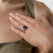 Cartier AGL 5.62 carat Ceylon No Heat sapphire diamond 18k gold ring