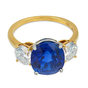 Cartier AGL 5.62 carat Ceylon No Heat sapphire diamond 18k gold ring