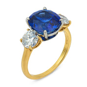 Cartier AGL 5.62 carat Ceylon No Heat sapphire diamond 18k gold ring