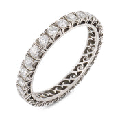 Vintage 1.00 carat diamond 14k white gold eternity band