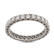 Vintage 1.00 carat diamond 14k white gold eternity band