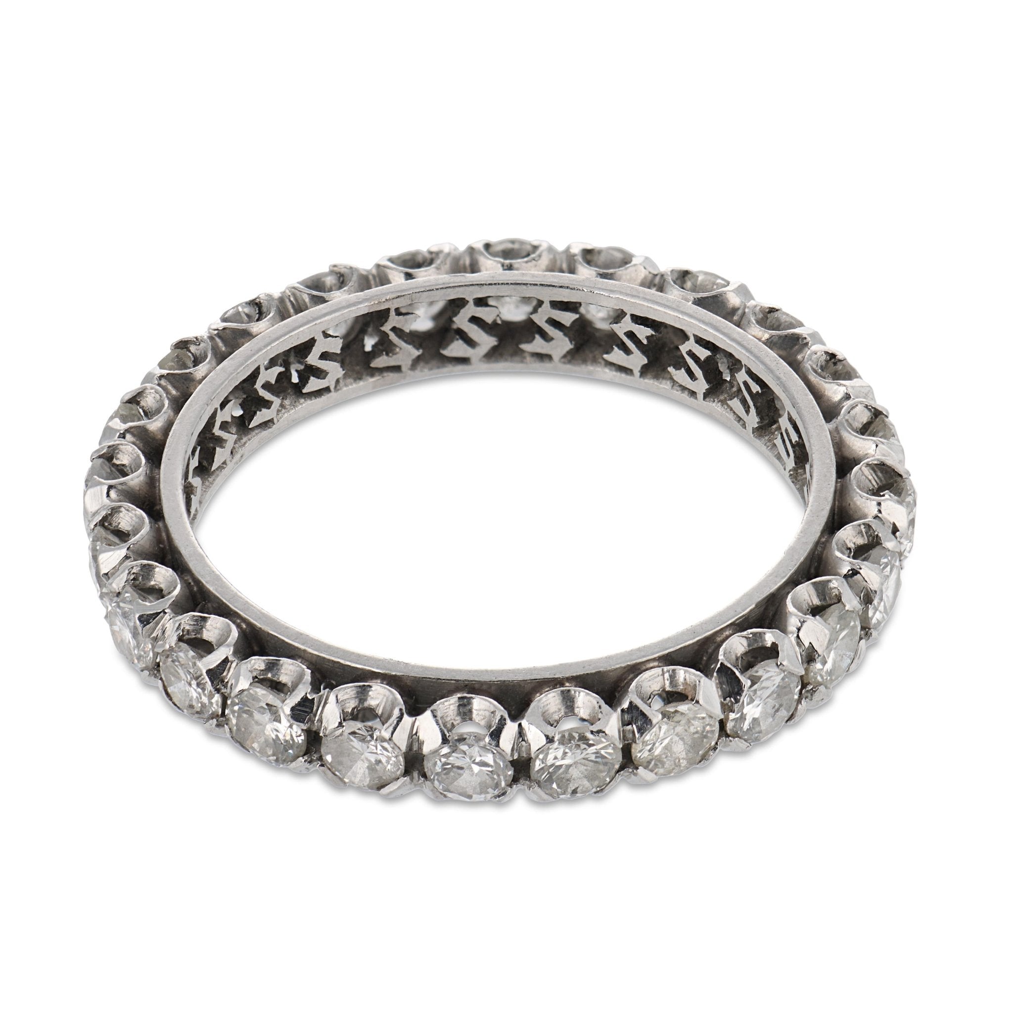 Mid Century 1.50 carat diamond platinum eternity band