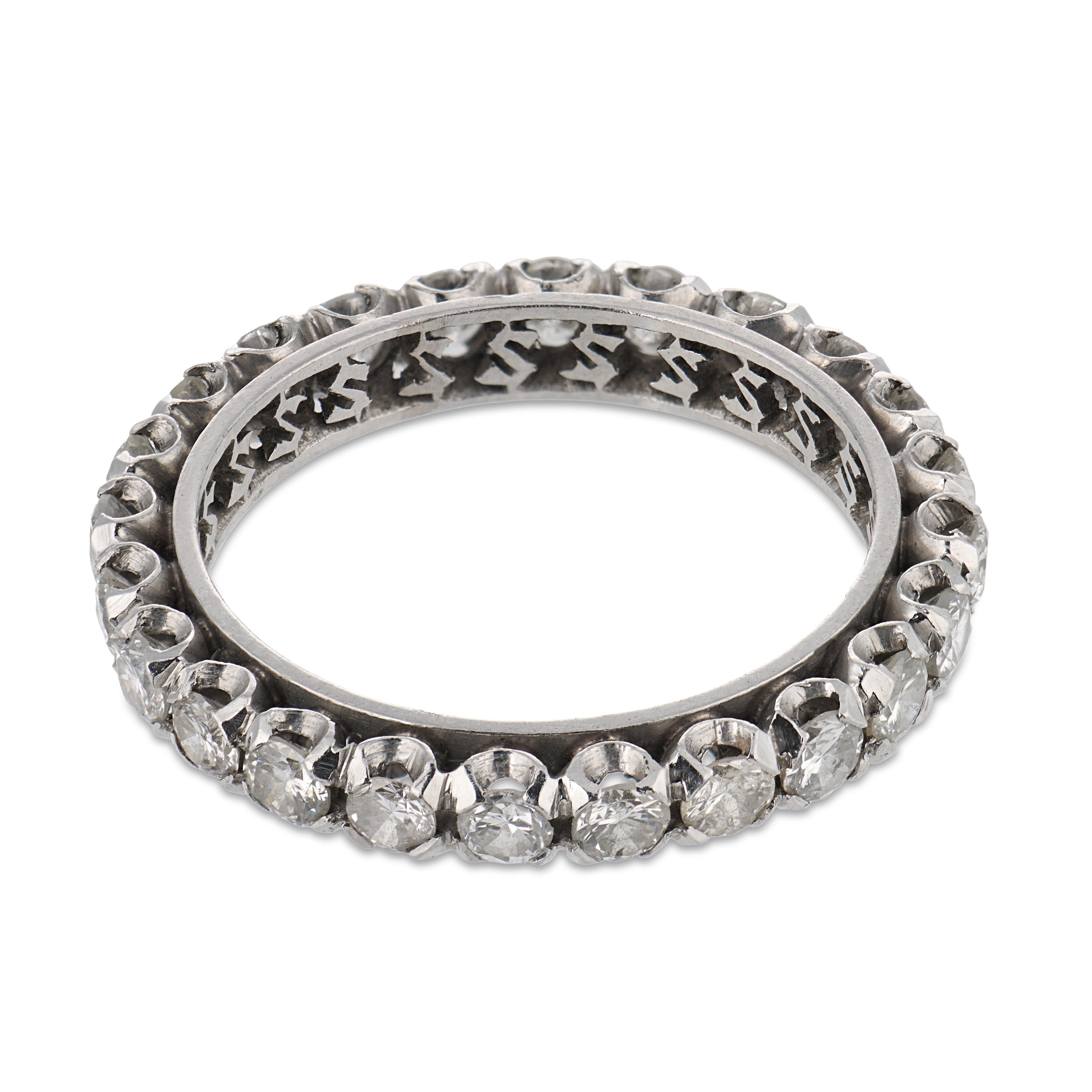 Mid Century 1.50 carat diamond platinum eternity band