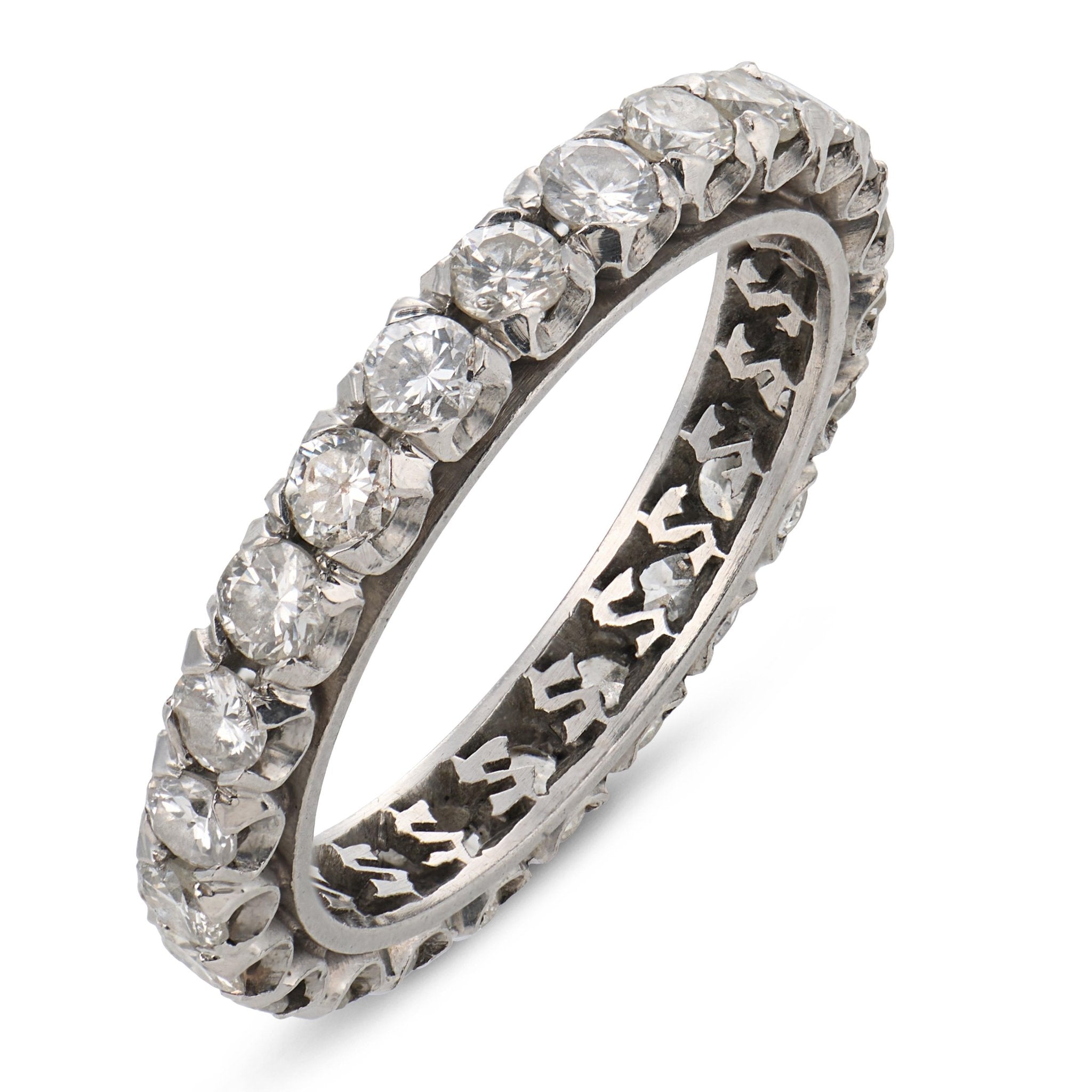 Mid Century 1.50 carat diamond platinum eternity band