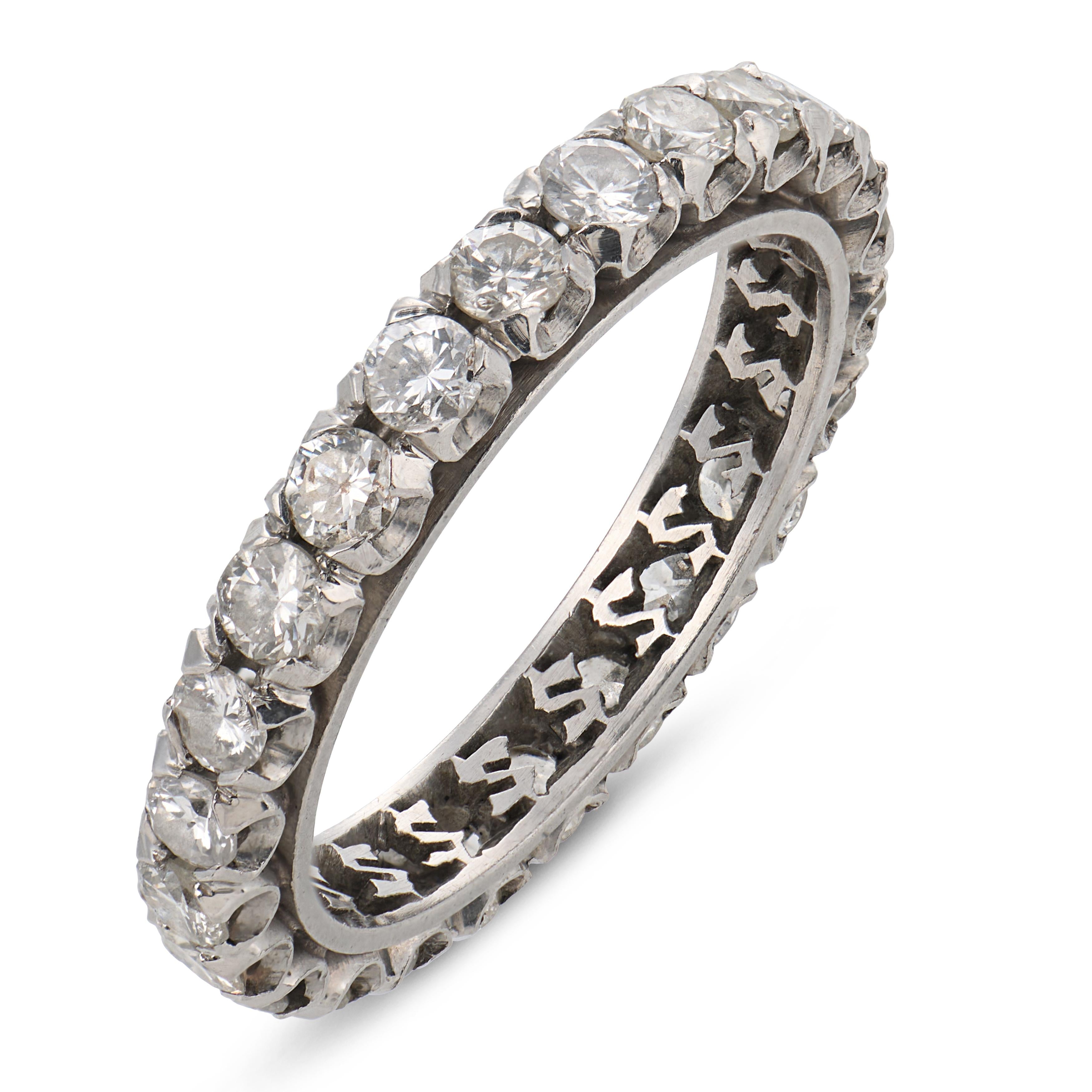 Mid Century 1.50 carat diamond platinum eternity band