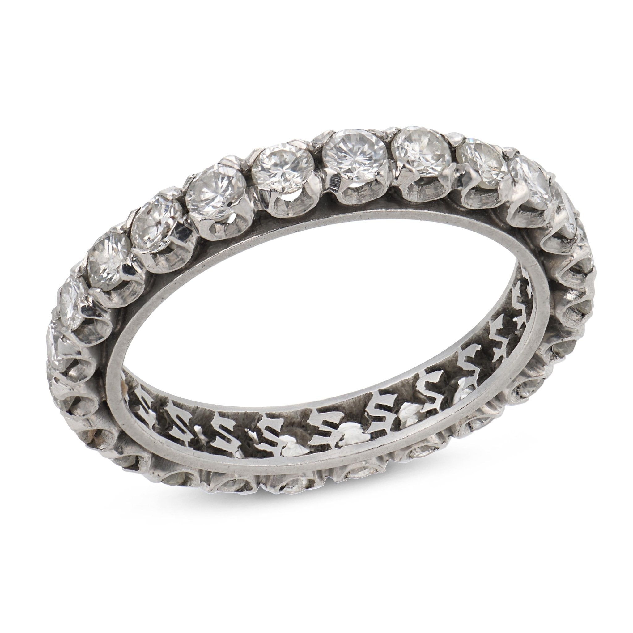 Mid Century 1.50 carat diamond platinum eternity band