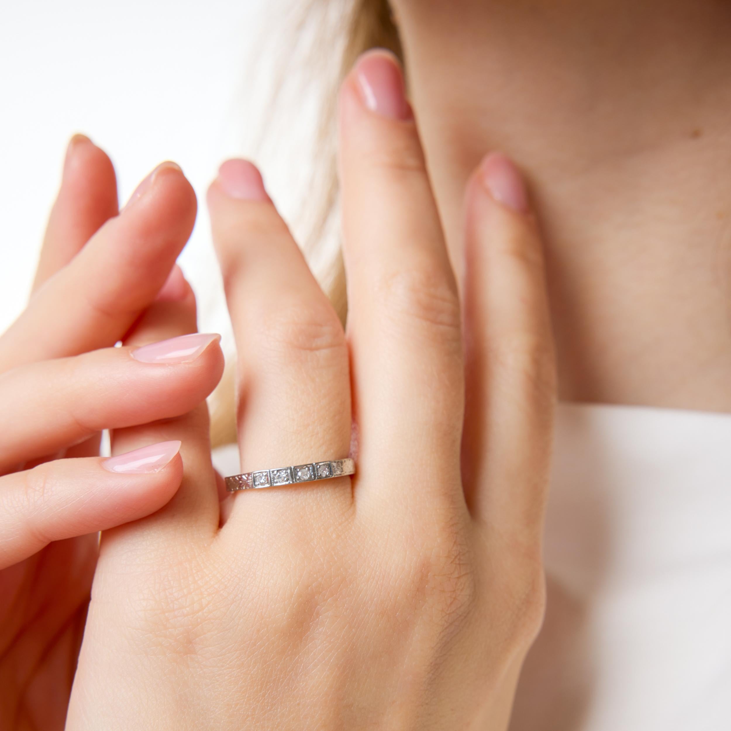 Art Deco diamond platinum band