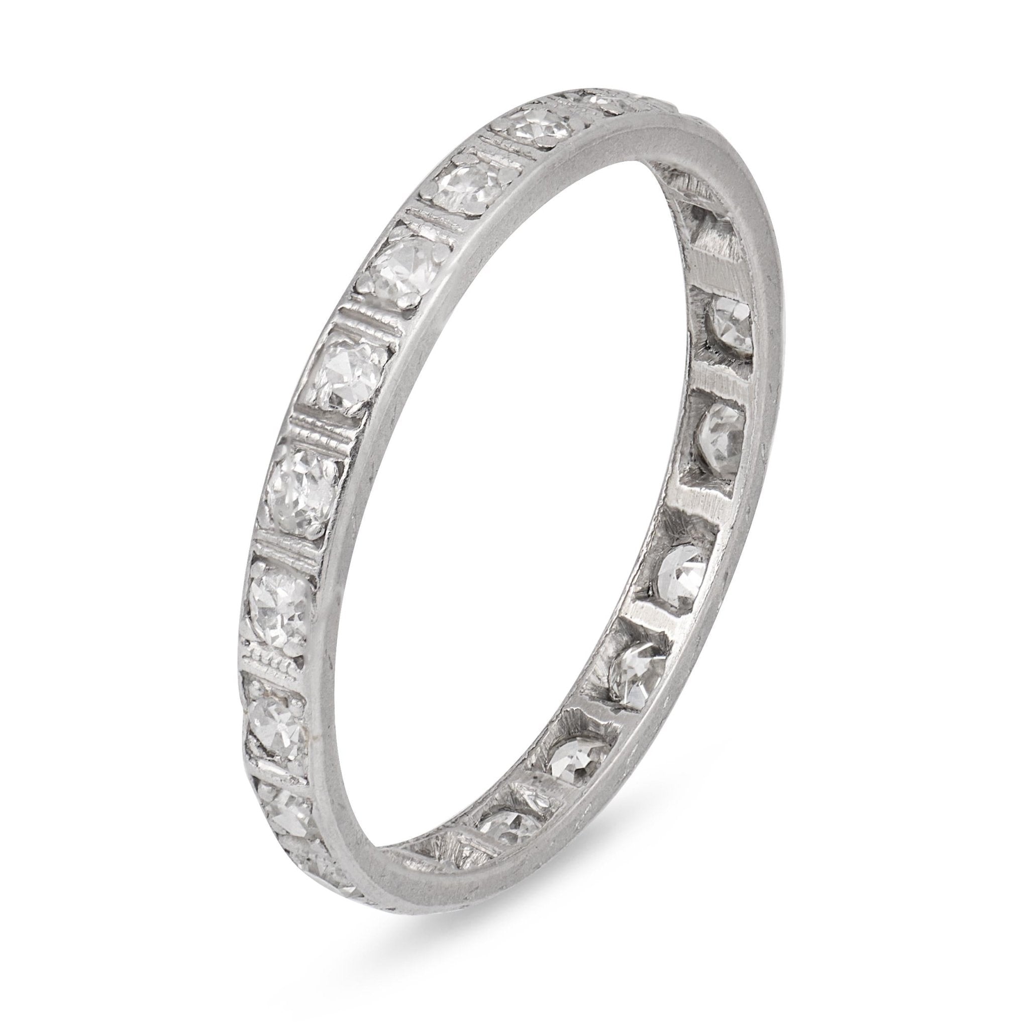 Art Deco diamond platinum eternity band