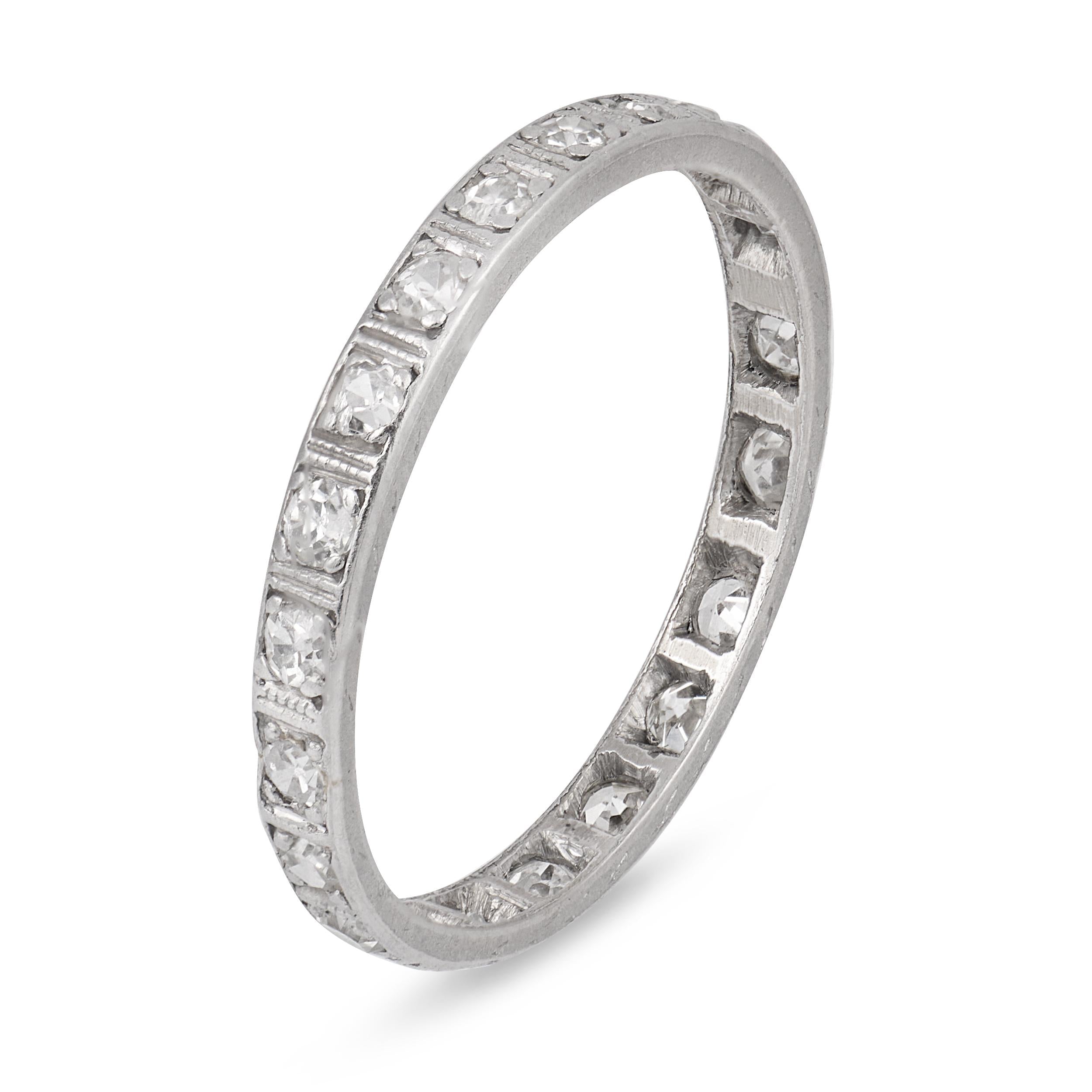 Art Deco diamond platinum eternity band