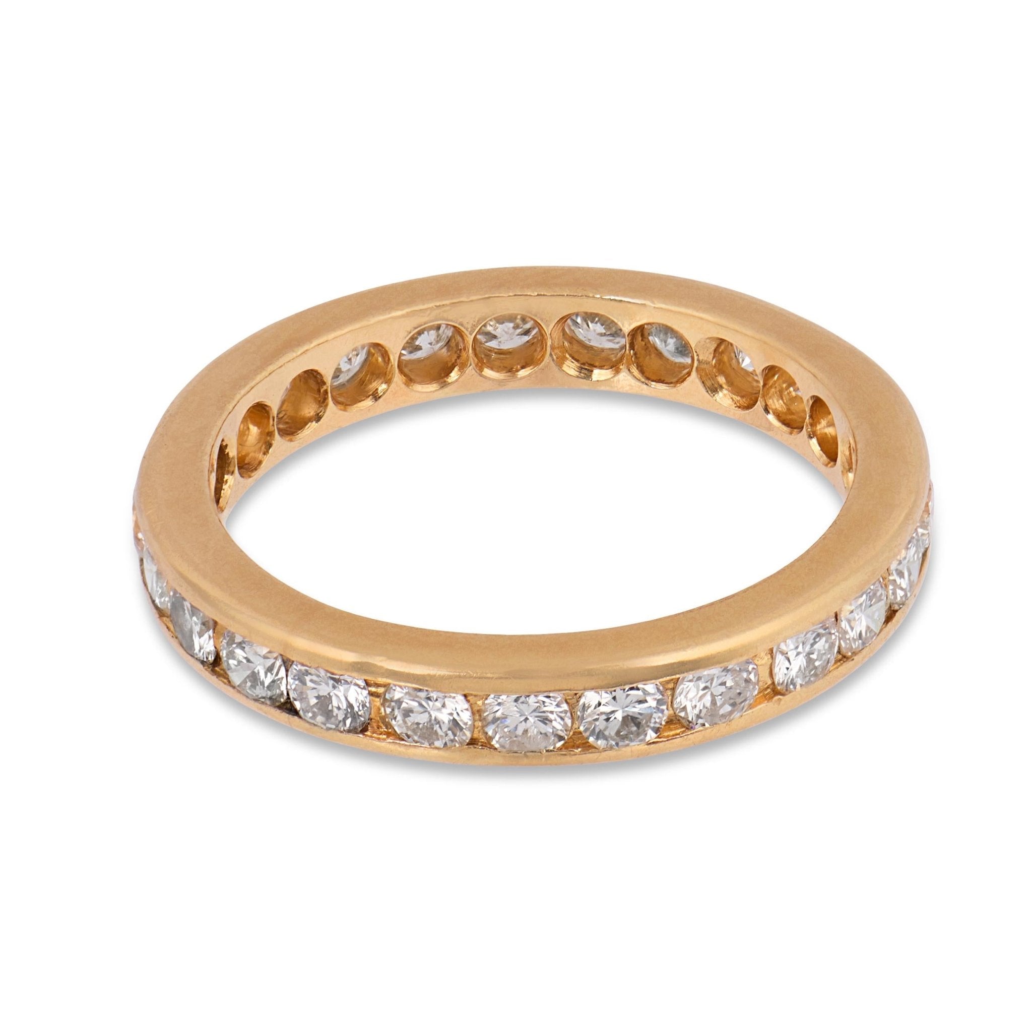 Vintage diamond 14k yellow gold eternity band