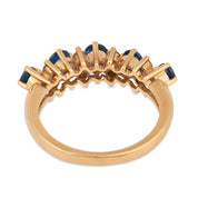Vintage sapphire diamond 14k yellow gold ring