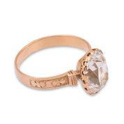 Victorian GIA 3.22 carat old mine cut diamond 14k yellow gold engagement ring