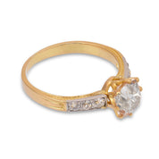 Victorian GIA 1.71 carat old mine cut diamond 18k yellow gold engagement ring