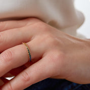 Lugano rainbow gemstone 18k rose gold eternity band