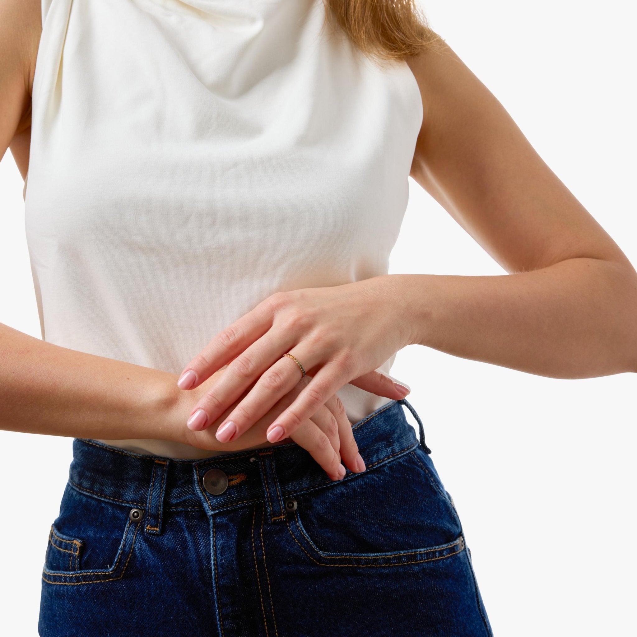 Lugano rainbow gemstone 18k rose gold eternity band