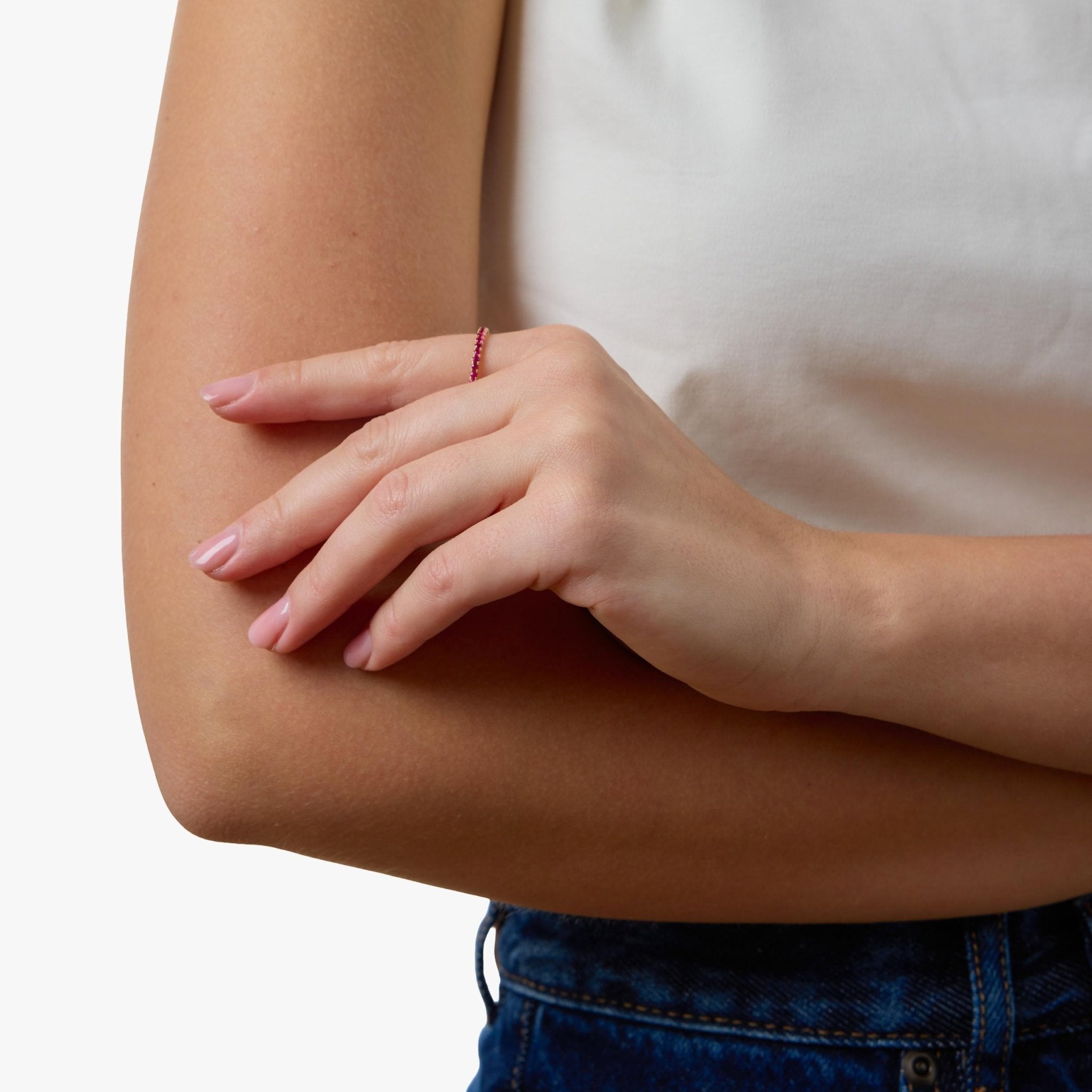 Lugano ruby 18k yellow gold eternity band