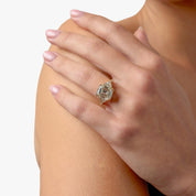 GIA 5.09 carat emerald cut diamond 18k yellow gold engagement ring