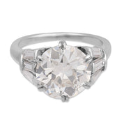 Retro GIA 2.83 carat Old European cut diamond platinum engagement ring