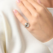 Mid Century GIA 5.02 carat old mine cut diamond platinum engagement ring