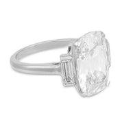 Mid Century GIA 5.02 carat old mine cut diamond platinum engagement ring