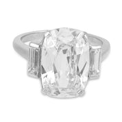 Mid Century GIA 5.02 carat old mine cut diamond platinum engagement ring