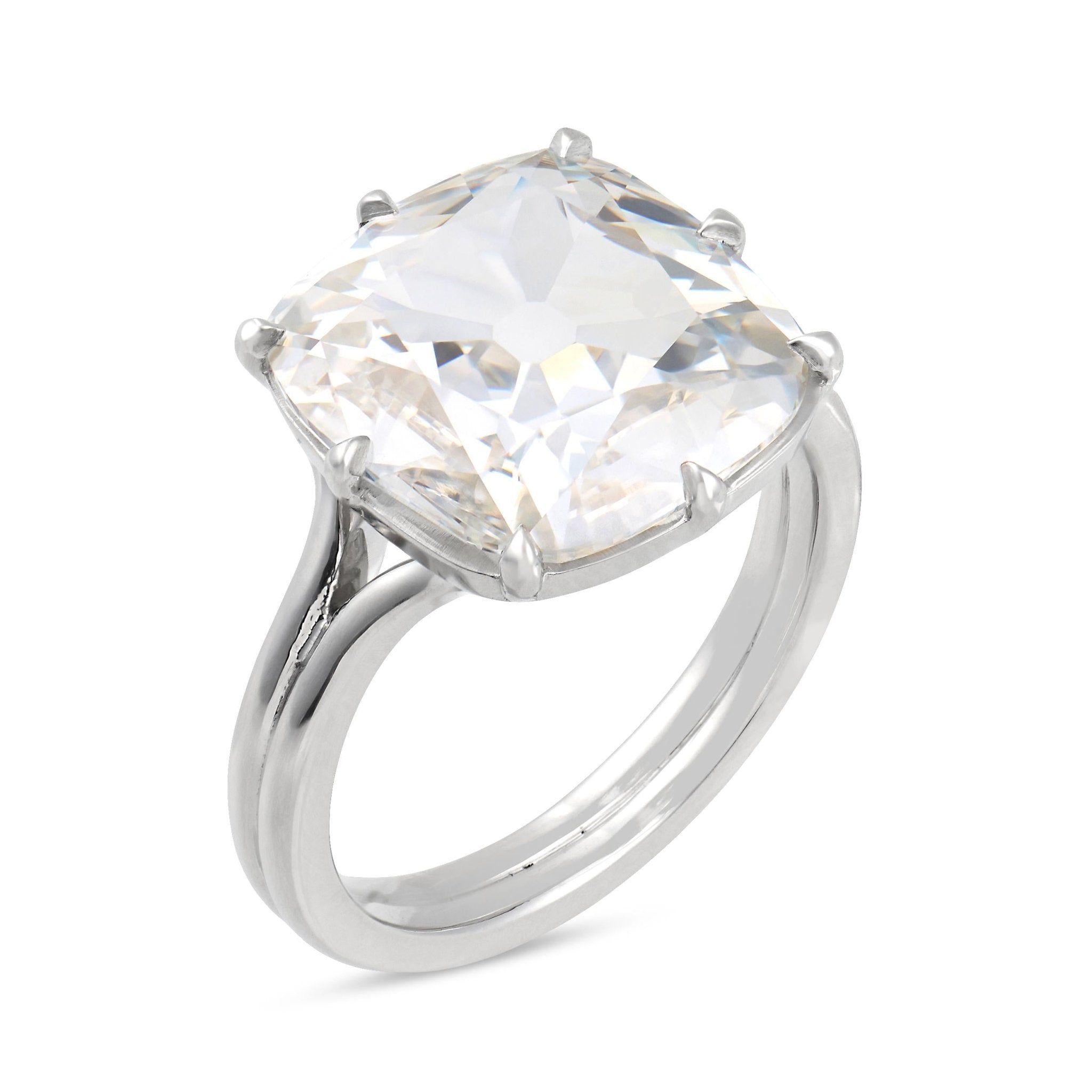 GIA 5.03 carat old mine cut diamond platinum engagement solitaire ring