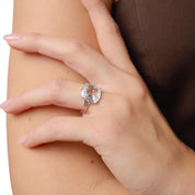 GIA 5.03 carat old mine cut diamond platinum engagement solitaire ring