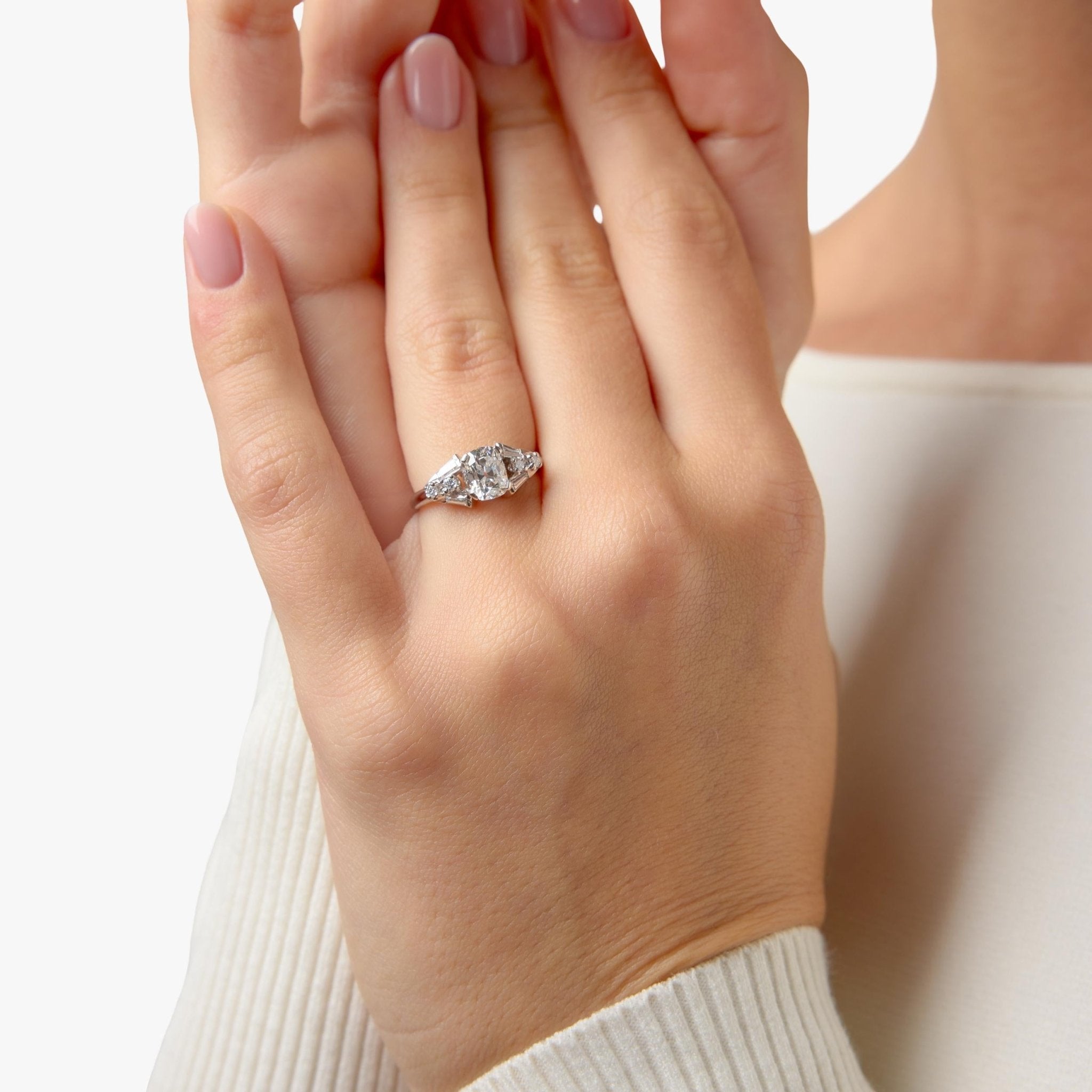 Mid-Century GIA 1.08 carat old mine cut diamond platinum engagement ring