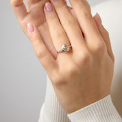 Vintage GIA 1.03 carat old mine cut diamond 18k white gold ring
