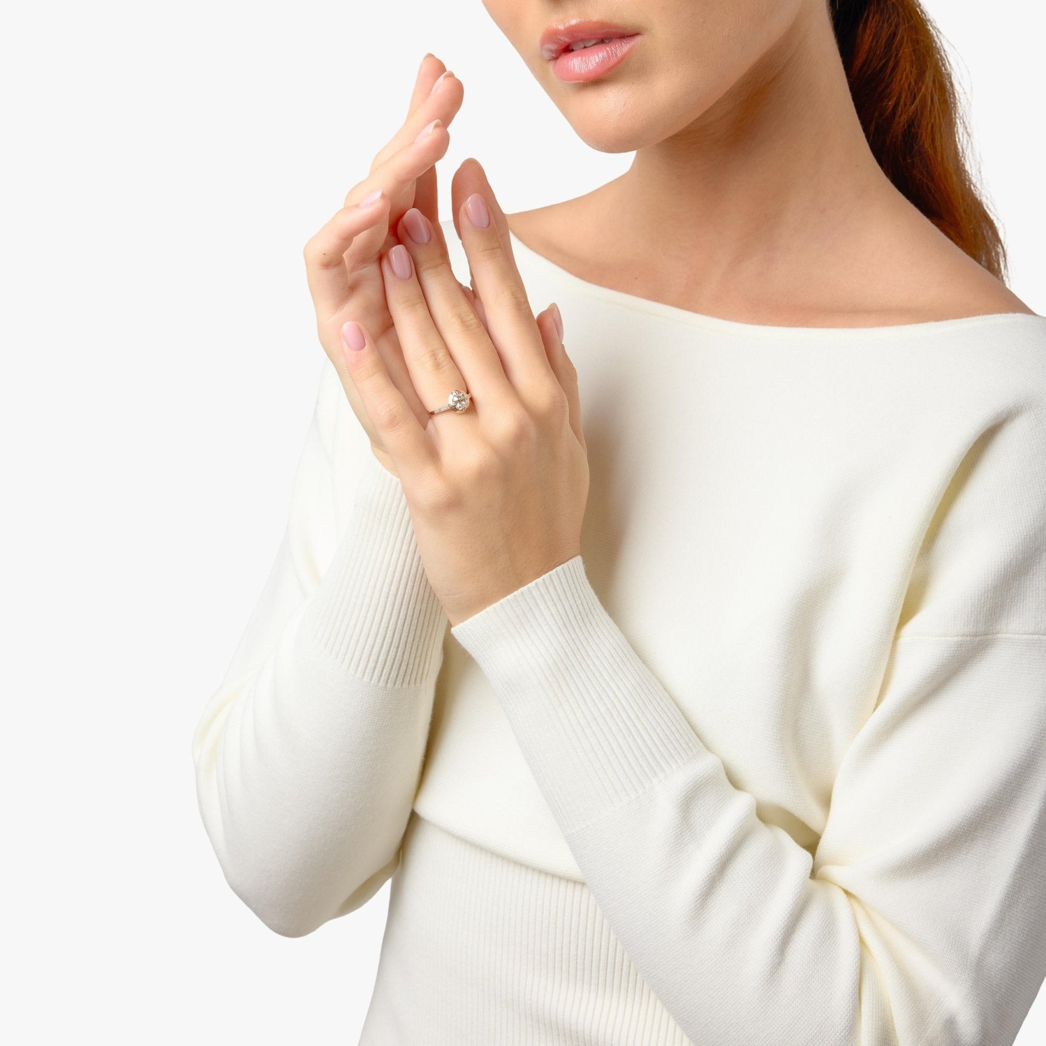 Vintage GIA 1.03 carat old mine cut diamond 18k white gold ring