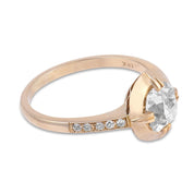 Vintage GIA 1.03 carat old mine cut diamond 18k white gold ring