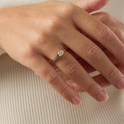 Vintage GIA 0.80 east west old mine cut diamond platinum engagement ring