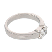 Vintage GIA 0.80 east west old mine cut diamond platinum engagement ring