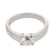 Vintage GIA 0.80 east west old mine cut diamond platinum engagement ring