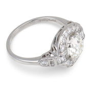 Mid Century GIA 1.25 carat old European cut diamond platinum engagement ring