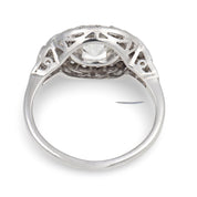 Mid Century GIA 1.25 carat old European cut diamond platinum engagement ring