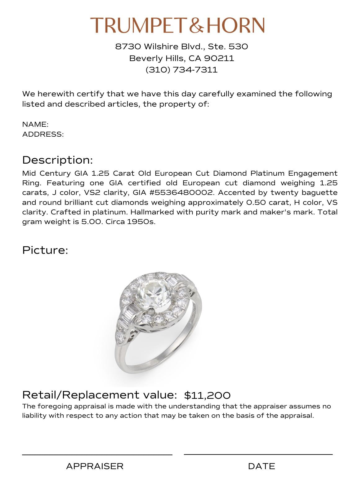 Appraisal Certificate