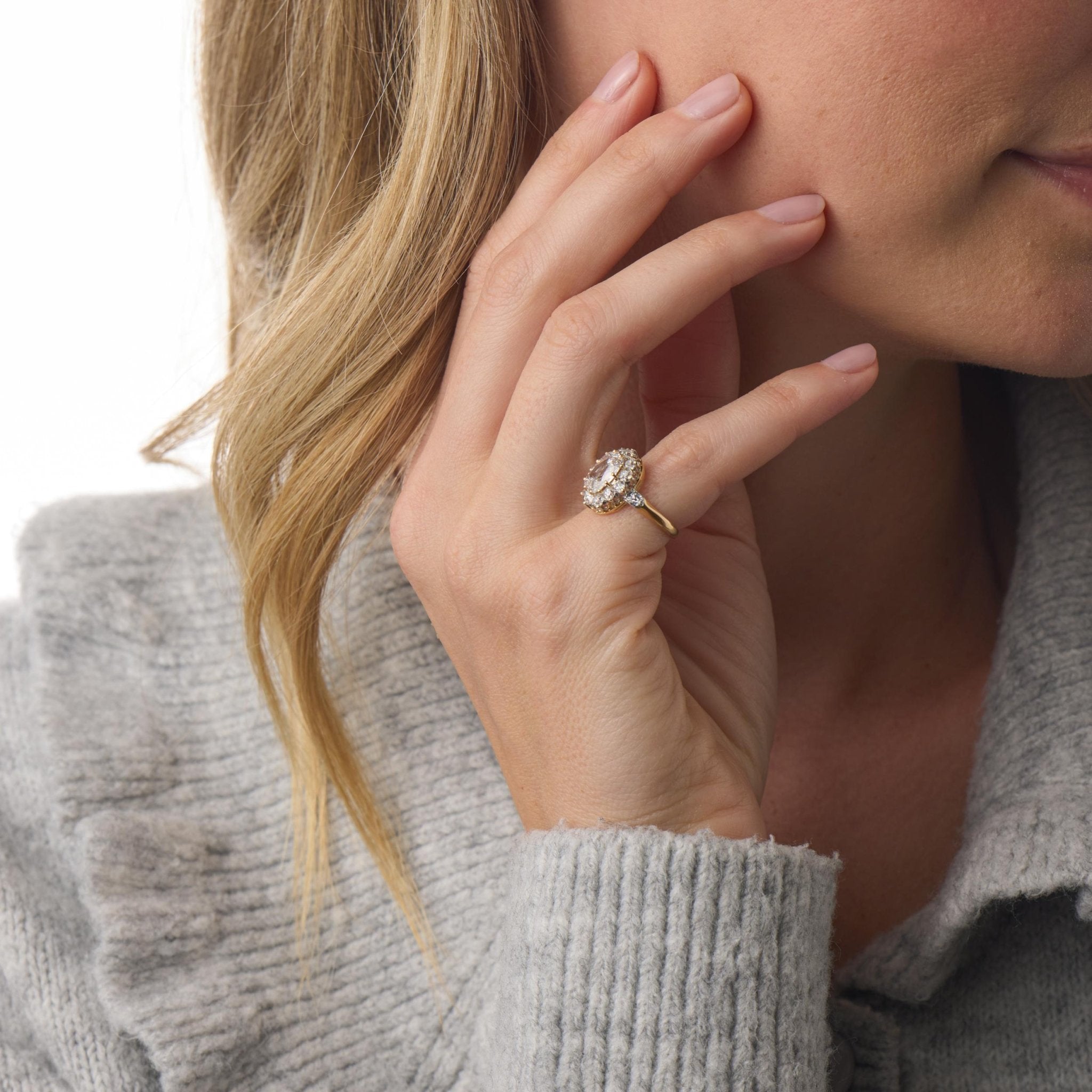 Belle Époque French GIA 1.52 carat old mine cut diamond 18k gold silver ring