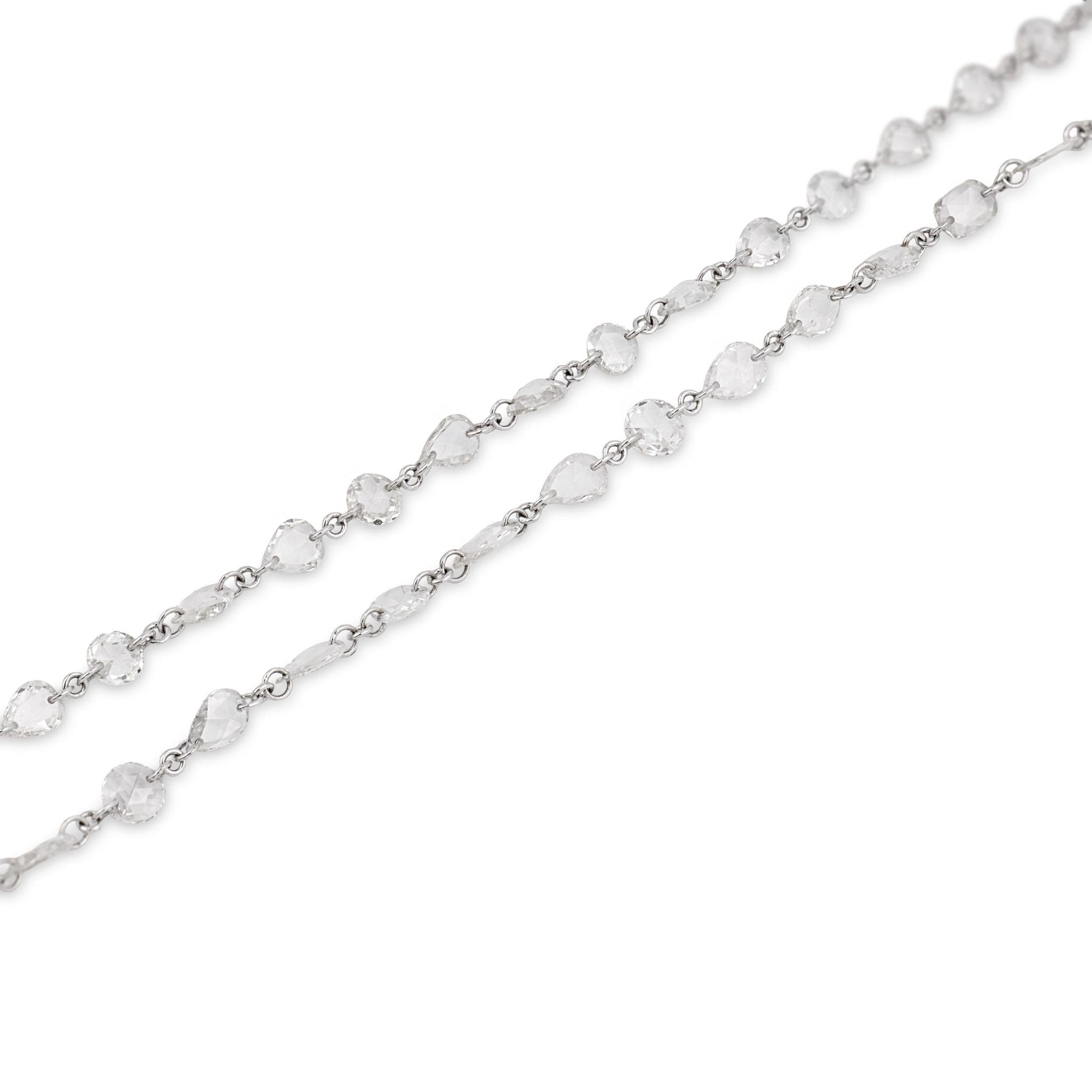 Lugano 5.77 carat IGI rose cut diamond 18k white gold drop necklace