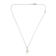 Lugano 5.77 carat IGI rose cut diamond 18k white gold drop necklace