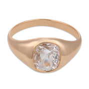 Antique GIA 1.00 carat diamond 10K yellow gold bezel ring