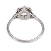 Art deco GIA 1.01 carat old mine diamond platinum engagement ring