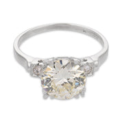 Mid Century GIA 2.07 carat old European cut diamond platinum engagement ring
