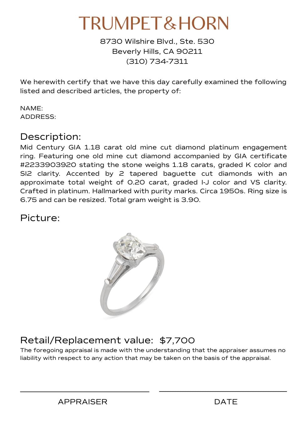 Appraisal Certificate
